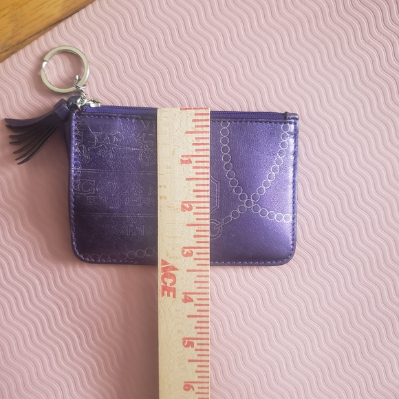 Coach Y2K Metallic Purple Small Coin Card Wallet with Tassel - Picture 10 of 10